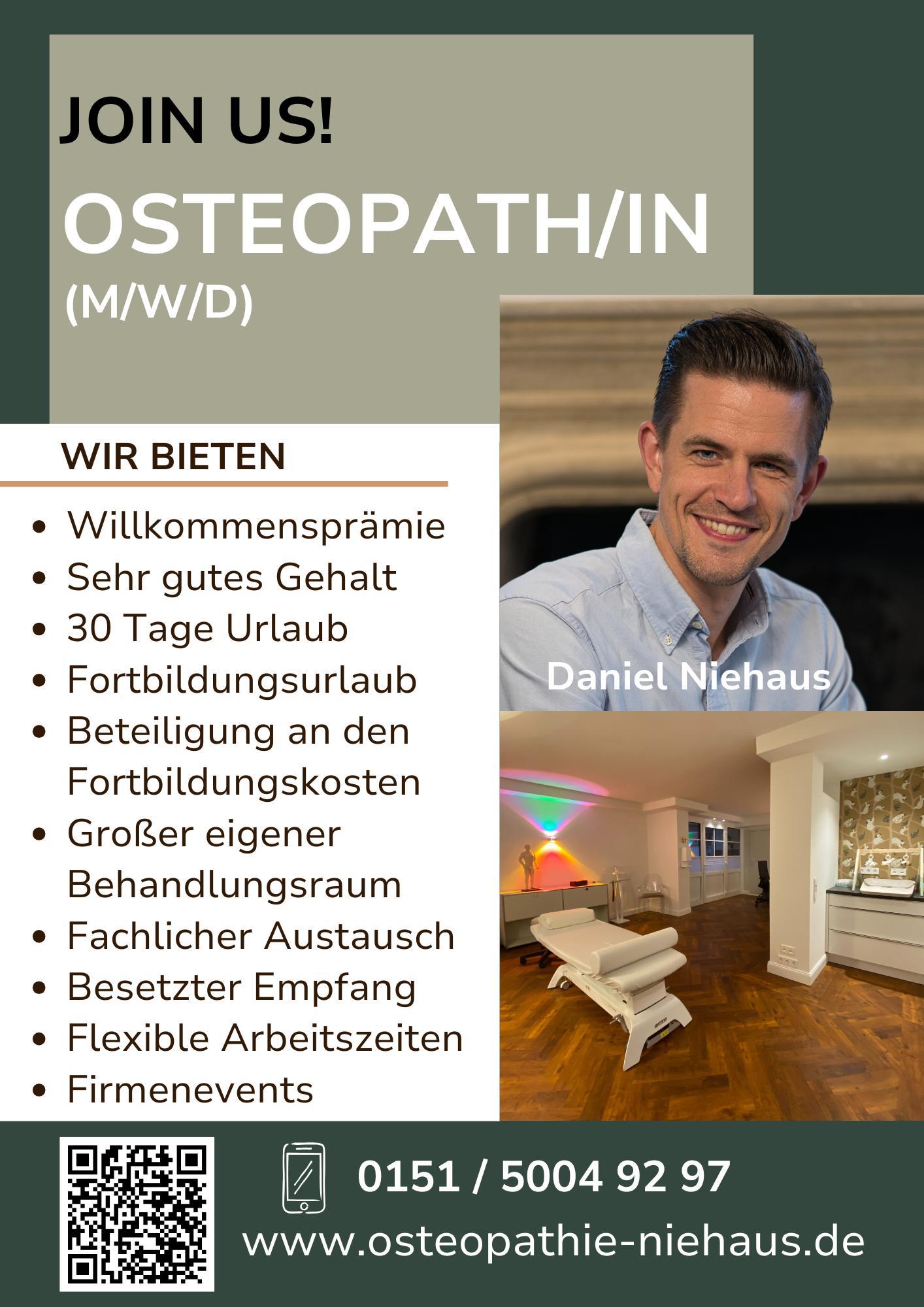Stellenaushang Osteopath in Niehaus gesucht